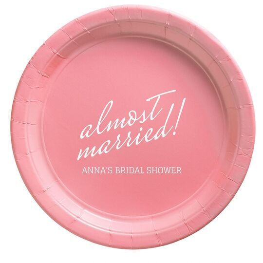 Expressive Script Almost Married Paper Plates